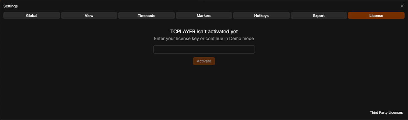 TCPLAYER activating license key screenshot